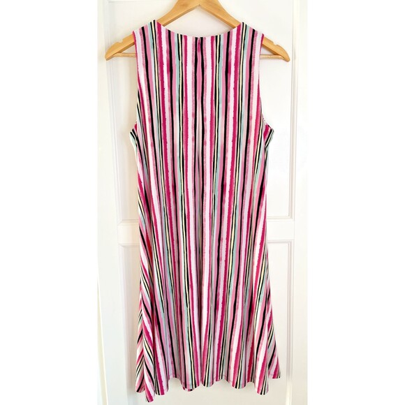Y2K Vintage Nine West‎ Striped Knee-Length Sleeveless Dress sz 10 Stretch Summer - Picture 6 of 11